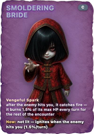 Smoldering Bride spirit card