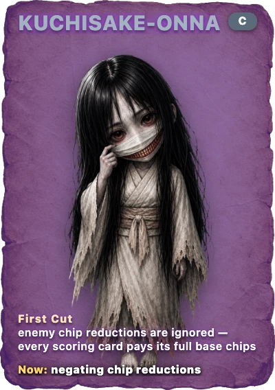 Kuchisake-onna spirit card